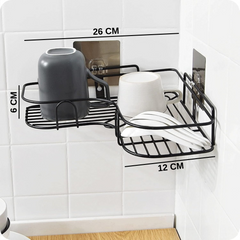 Wall Mounted Bathroom Corner Shelf - Self Adhesive Quick Installation Shampoo Rack