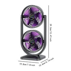 Double Head Desktop Fan, Portable Adjustable Quiet Operation Powerful Desk Fan