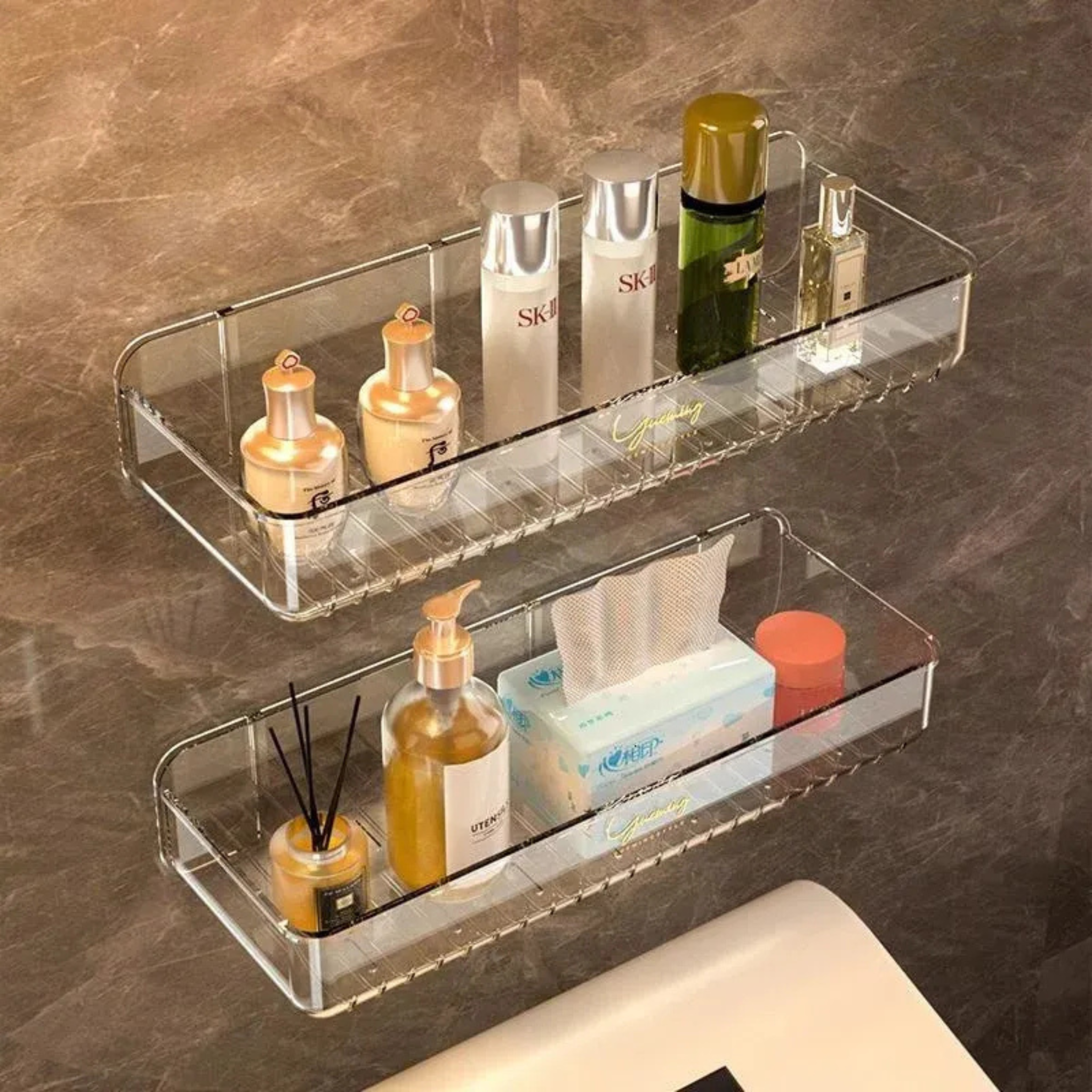 Wall Mounted Bathroom Shelf, Shampoo & Cosmetics Organizer Rack