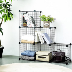 8 Cubes DIY Metal Grid Wire Wardrobe Organizer Home Decor Shelf 8 Cubes DIY Metal Grid Wire Wardrobe Organizer Home Decor Shelf