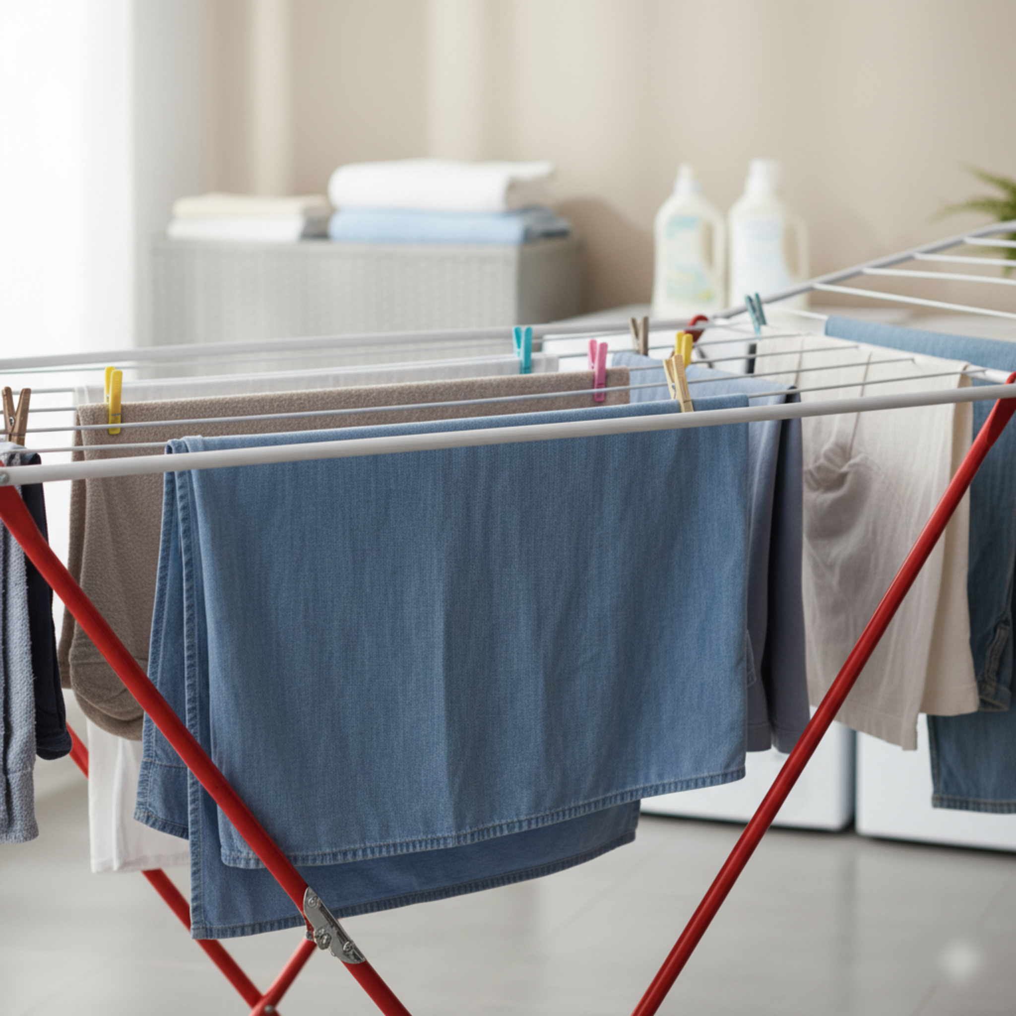 X-Leg Folding Clothes Drying Rack, Indoor and Outdoor Stainless Steel Clothes Airer