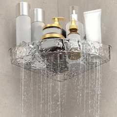 Bathroom Corner Wall Mounted Storage Organizer Shelf (Suction Type)