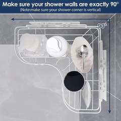 Wall Mounted Bathroom Corner Shelf - Self Adhesive Quick Installation Shampoo Rack