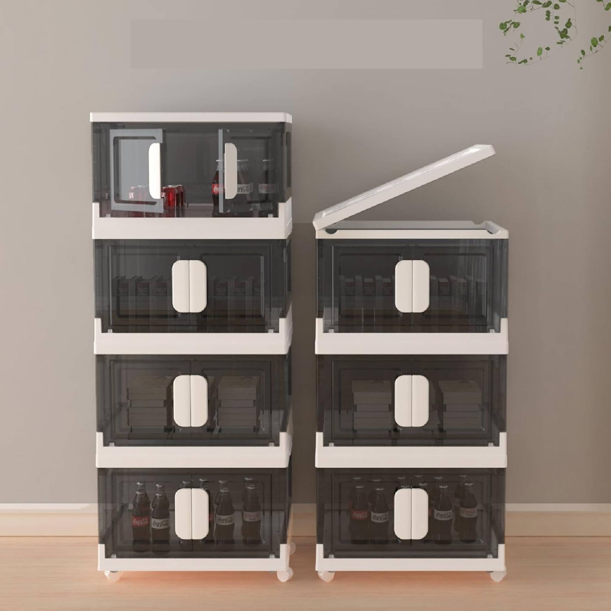 3 Layer Stackable Storage Cabinet with Wheels
