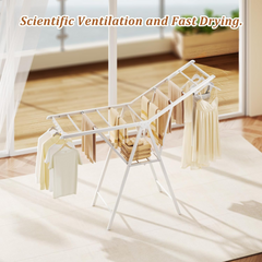 Aluminium Alloy Folding Clothes Drying Rack, Clothes Airer with Built-in Hanger Holes