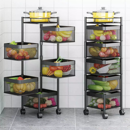5 Layer Rotating Kitchen Organizer Storage Rack