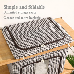 66L Wardrobe Clothes Storage Organizer Box with Steel Frame