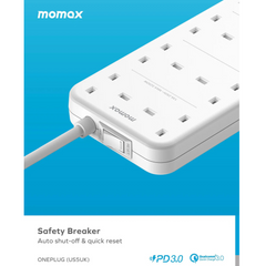 شريط طاقة Momax OnePlug بـ 8 منافذ مع USB