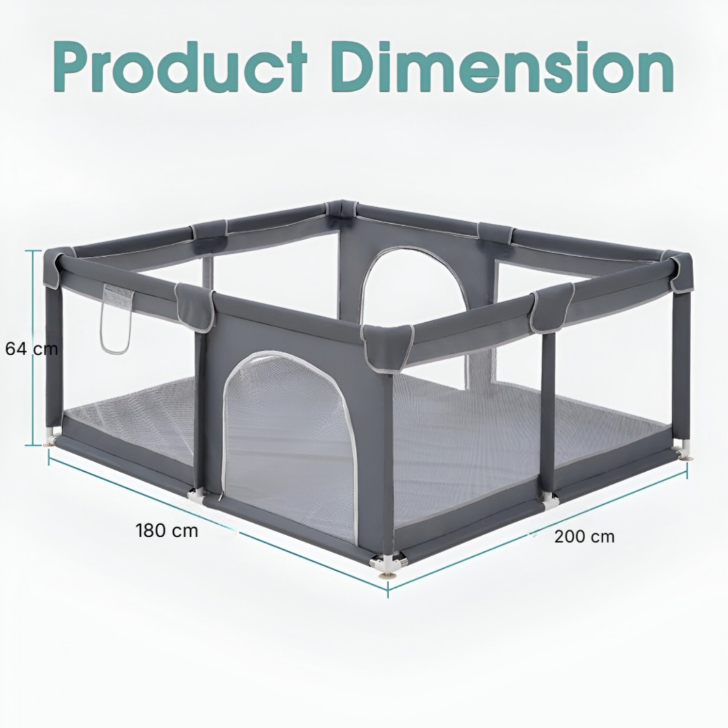 Playpen 180 x 200 cm with 50 Balls