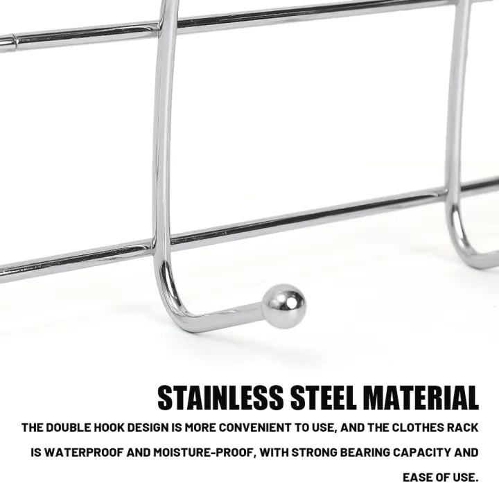 Multi Hooks Useful Stainless Steel Door Back Hanger