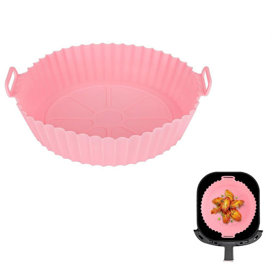 Reusable Non-stick Silicone Air Fryer Basket Pink