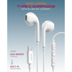 Moxedo Wired Stereo USB Type C Earphone with In-line Mic & Remote Moxedo Wired Stereo USB Type C Earphone with In-line Mic & Remote