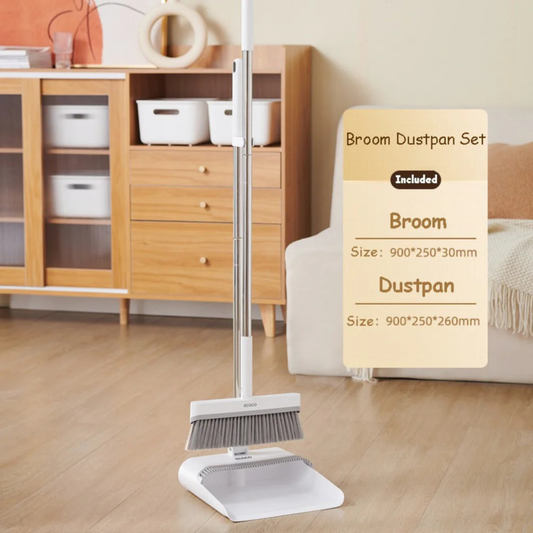 Ecoco Long Handle Broom with Dustpan