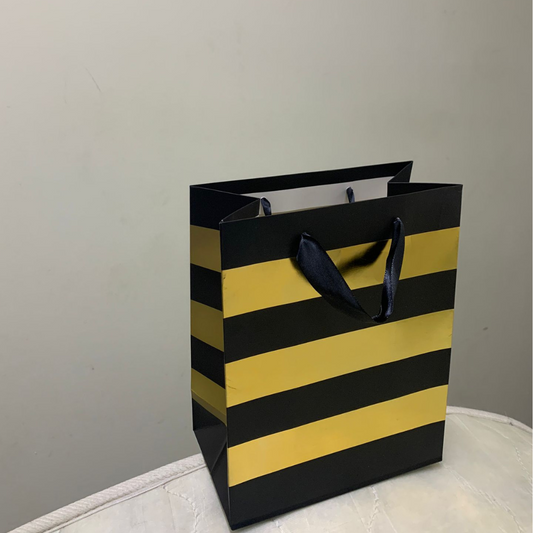 Paper Gift Bag with Handle 18 x 23 x 10 cm Black + Gold