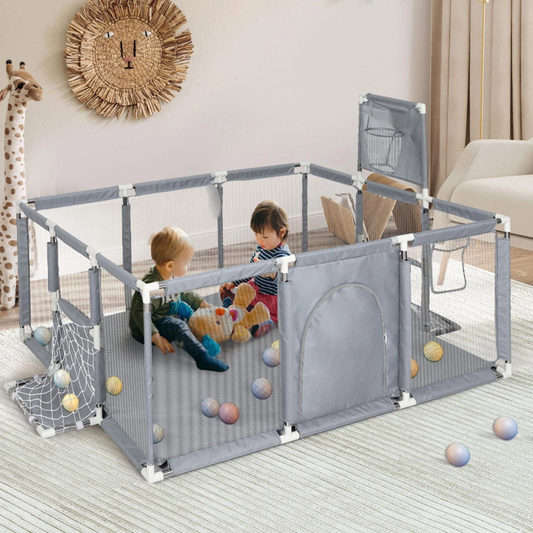 Playpen with Goal Post and Basketball Hoop