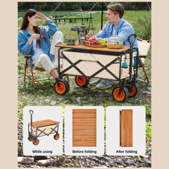 Folding Wagon Trolley Cart for Outdoor Camping & Picnic
