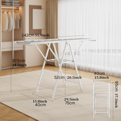 Aluminium Alloy Folding Clothes Drying Rack, Clothes Airer with Built-in Hanger Holes