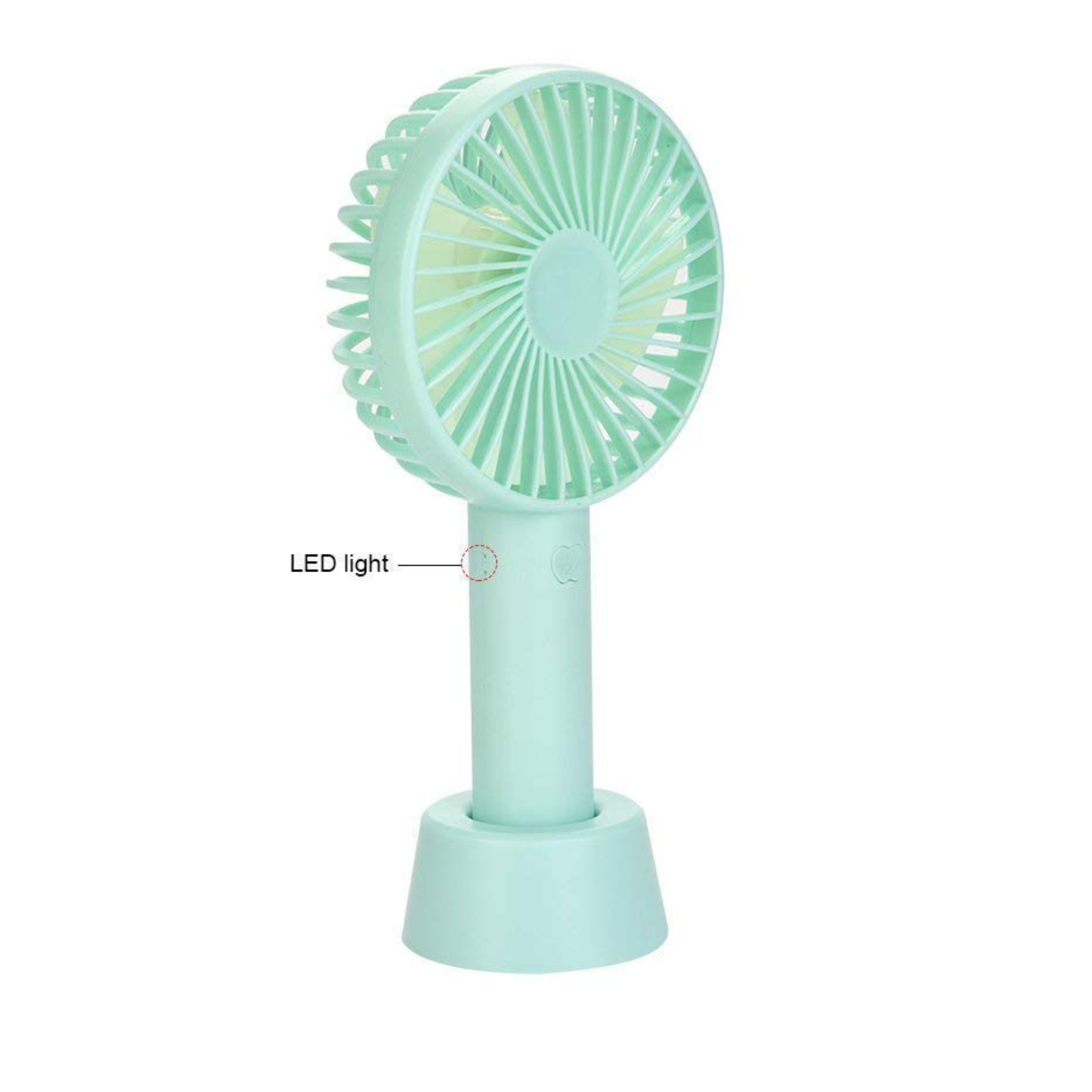 USB Rechargeable Handheld Mini Fan Green