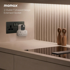Momax 1-Charge Work Flow T-shaped Extension 2 Socket with USB Momax 1-Charge Work Flow T-shaped Extension 2 Socket with USB