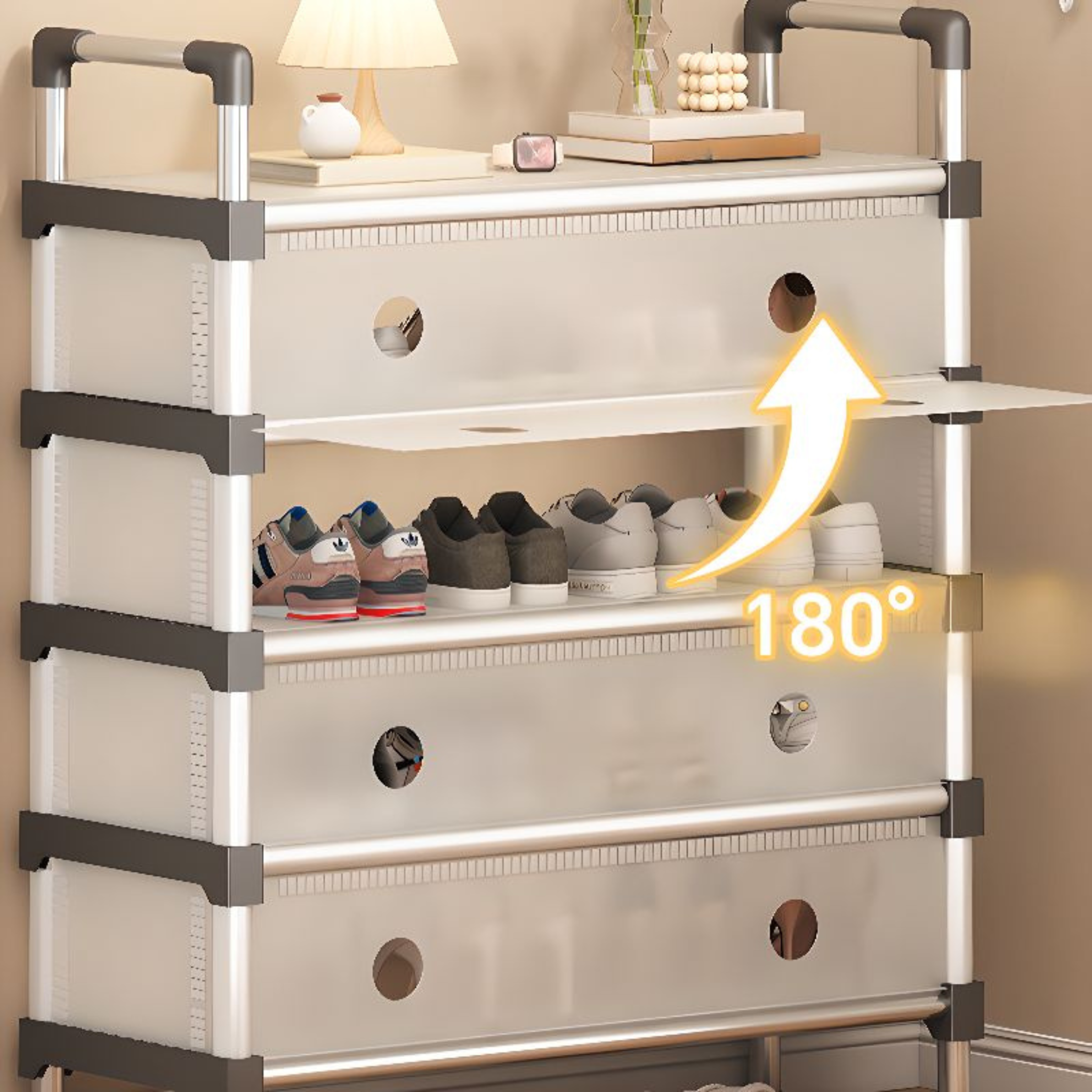 5 Doors Dustproof Shoe Rack
