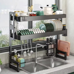 Double Layer Over the Sink Adjustable Kitchen Dish Rack