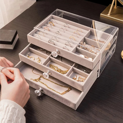 Jewelry Organizer Box, Multi-layer Jewelry Storage Holder with Drawers Jewelry Organizer Box, Multi-layer Jewelry Storage Holder with Drawers