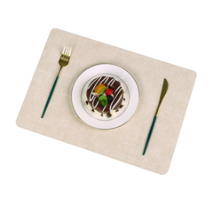 Waterproof Non-Slip Double-Sided Western Style Leather Placemats for Dining Table