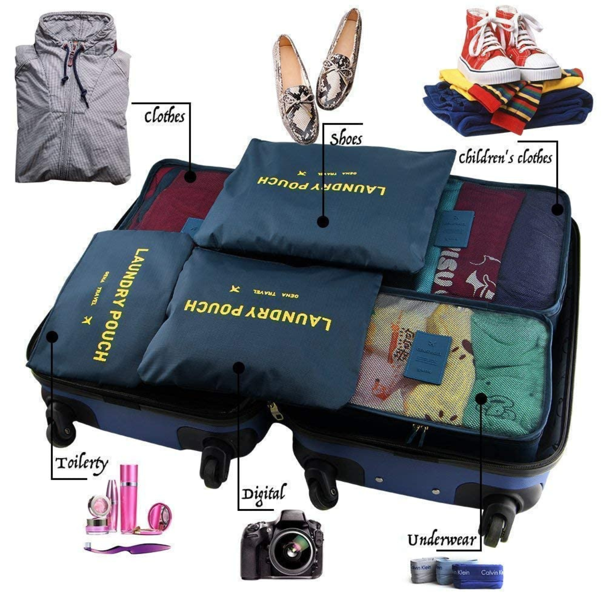 Travel Luggage Organizer Bags 6 Pieces/Set