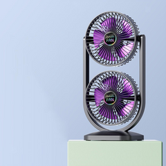 Double Head Desktop Fan, Portable Adjustable Quiet Operation Powerful Desk Fan