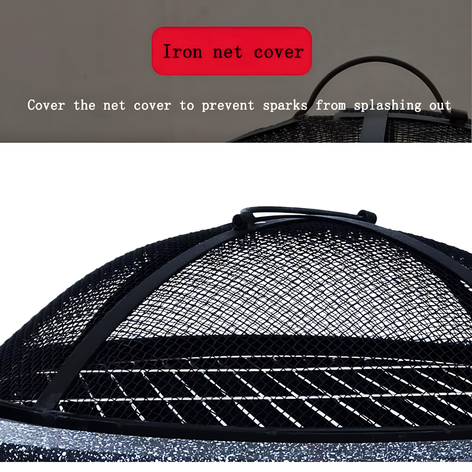 Outdoor Fire Pit with Artificial Stone Edging 56 x 56 x 36 cm