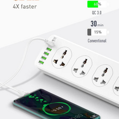 كابل تمديد - LDNIO Power Strip SC10610 30W PD Port