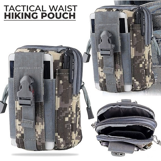 Tactical Waist Pouch with Survival Kit for Camping, Trekking and Outdoor Grey