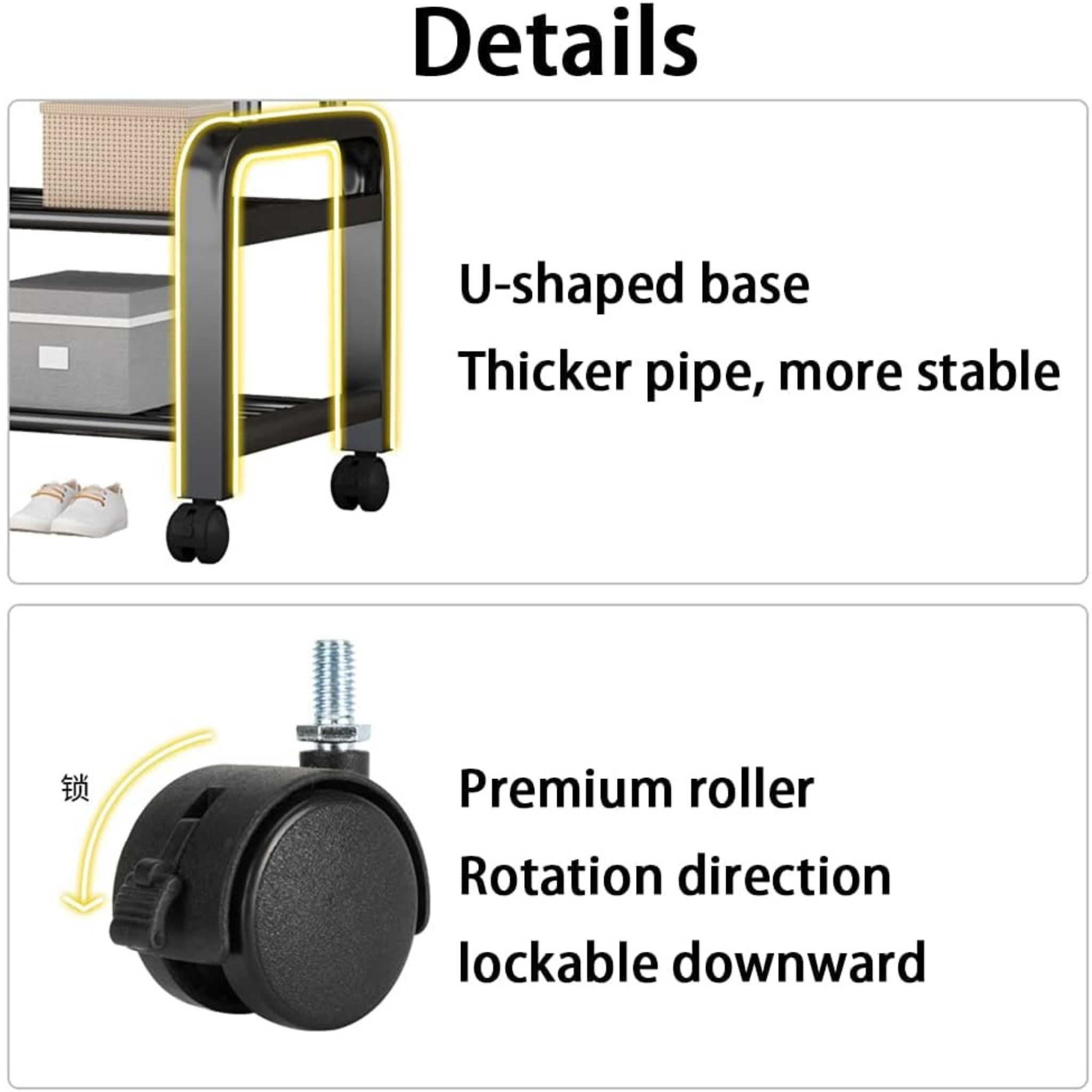 Double Pole Multifunctional 58Kg Double Layer Clothes Hanger with Wheels