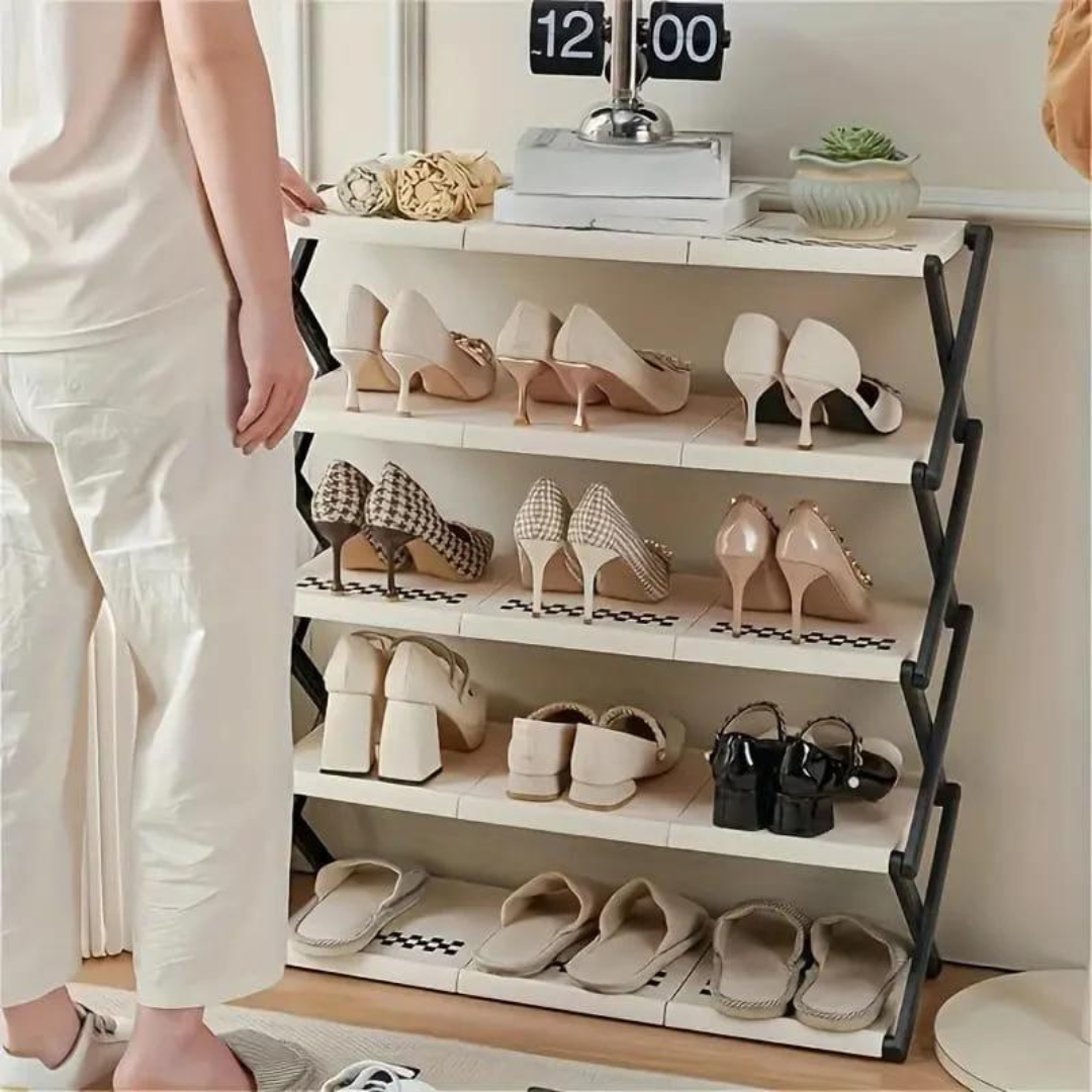 5 Layer Shoe Rack, Foldable Shoe Cabinet for Entryway