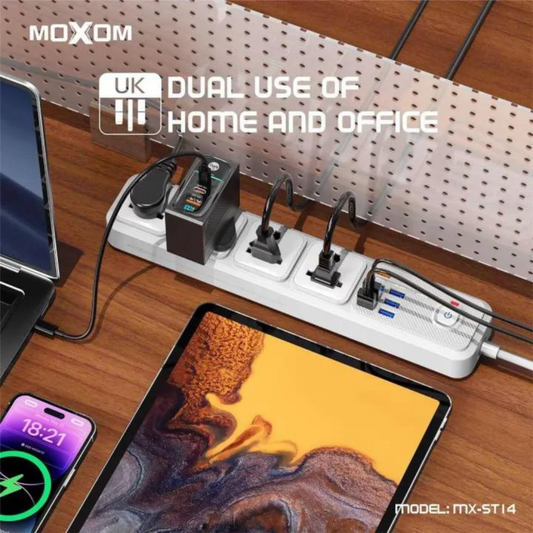 سلك تمديد - شريط مقبس تمديد الطاقة MOXOM MX-ST14 12in1