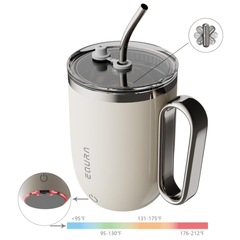 420ml Self Stirring Coffee Mug with Straw and LED Display, Automatic Mixing Cup with Lid 420ml Self Stirring Coffee Mug with Straw and LED Display, Automatic Mixing Cup with Lid