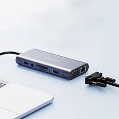 Blupebble C11 Multiport Aluminum 11 IN 1 Multimedia Hub