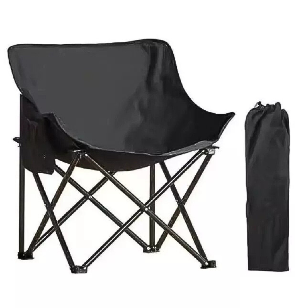 Portable Folding Outdoor Moon Chair for Camping, Fishing & Picnic Black