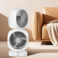 Double Head Small Bedside Fan, Dual Head Table Fan, 5-Speed Cooling Home Tower Fan