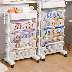 Multi-layer Utility Organizer Book Shelf with Wheels