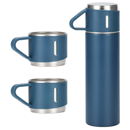 500ml 3 in 1 Stainless Steel Thermal Vacuum Flask Bottle Cup Set