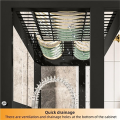 2 Tier / Double Layer Over the Sink Dish Drying Rack with Doors