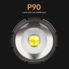 مصباح يدوي P90 Super Light قابل لإعادة الشحن - مصباح LED قوي وطويل الأمد