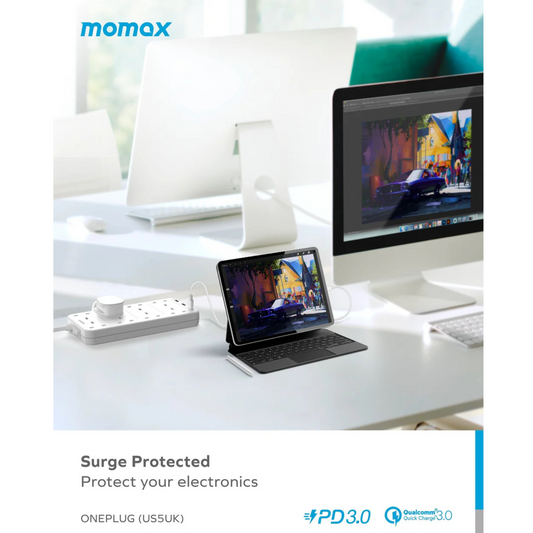 شريط طاقة Momax OnePlug بـ 8 منافذ مع USB