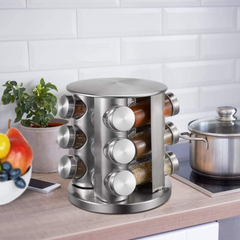 12 Jars Rotating Spices Organizer