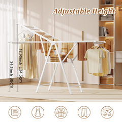 Aluminium Alloy Folding Clothes Drying Rack, Clothes Airer with Built-in Hanger Holes