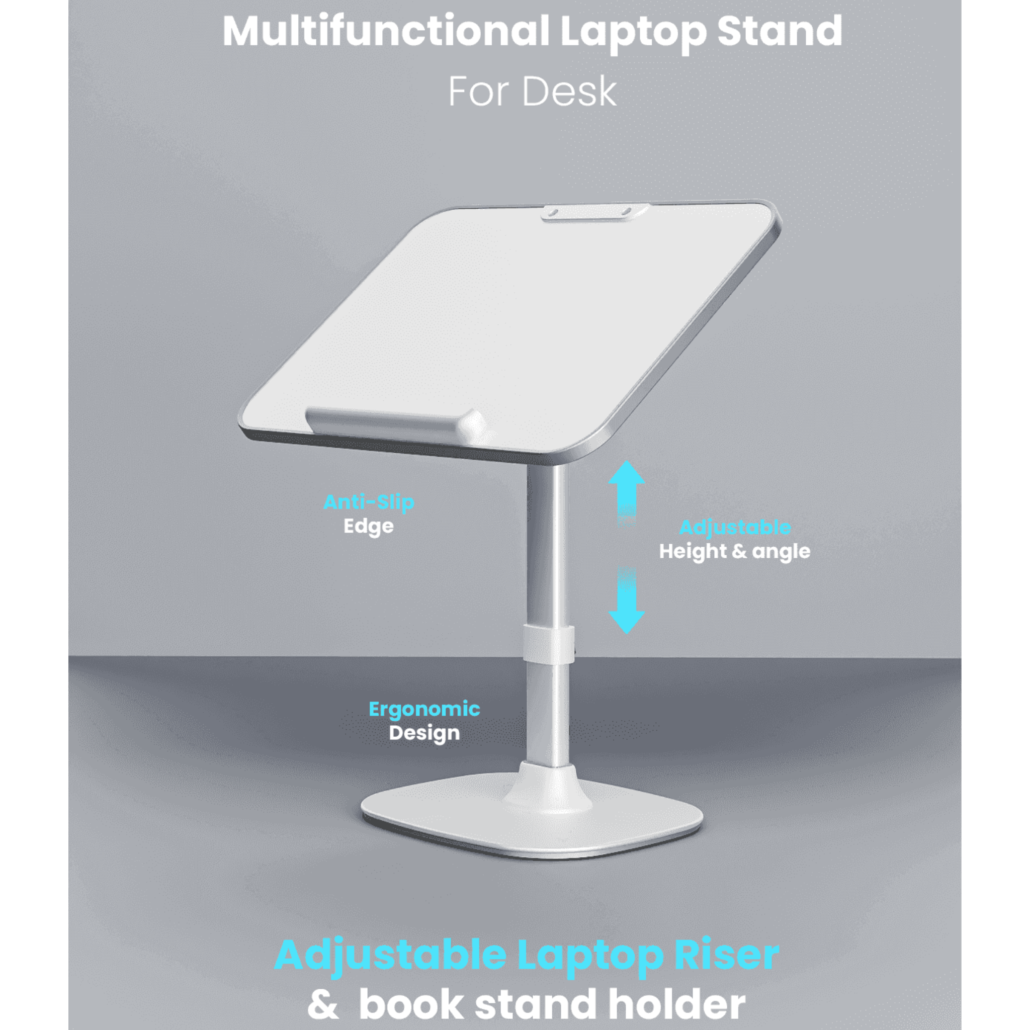 Moxedo Multi-functional Height Adjustable Riser Desk Stand for Reading Books, Laptop, MacBook, Tablets