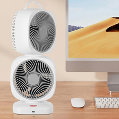 Double Head Small Bedside Fan, Dual Head Table Fan, 5-Speed Cooling Home Tower Fan