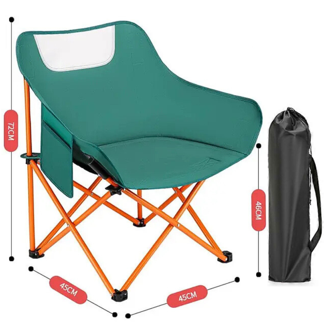 Portable Folding Outdoor Moon Chair for Camping, Fishing & Picnic Green