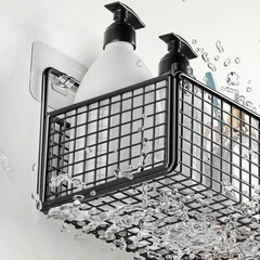 Wall Mounted No Drilling Metal Organizer Basket for Kitchen & Bathroom